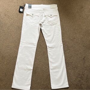 NWT $178 True Religion Sz 34 Ricky Straight Leg Relaxed White Denim Mens Jeans